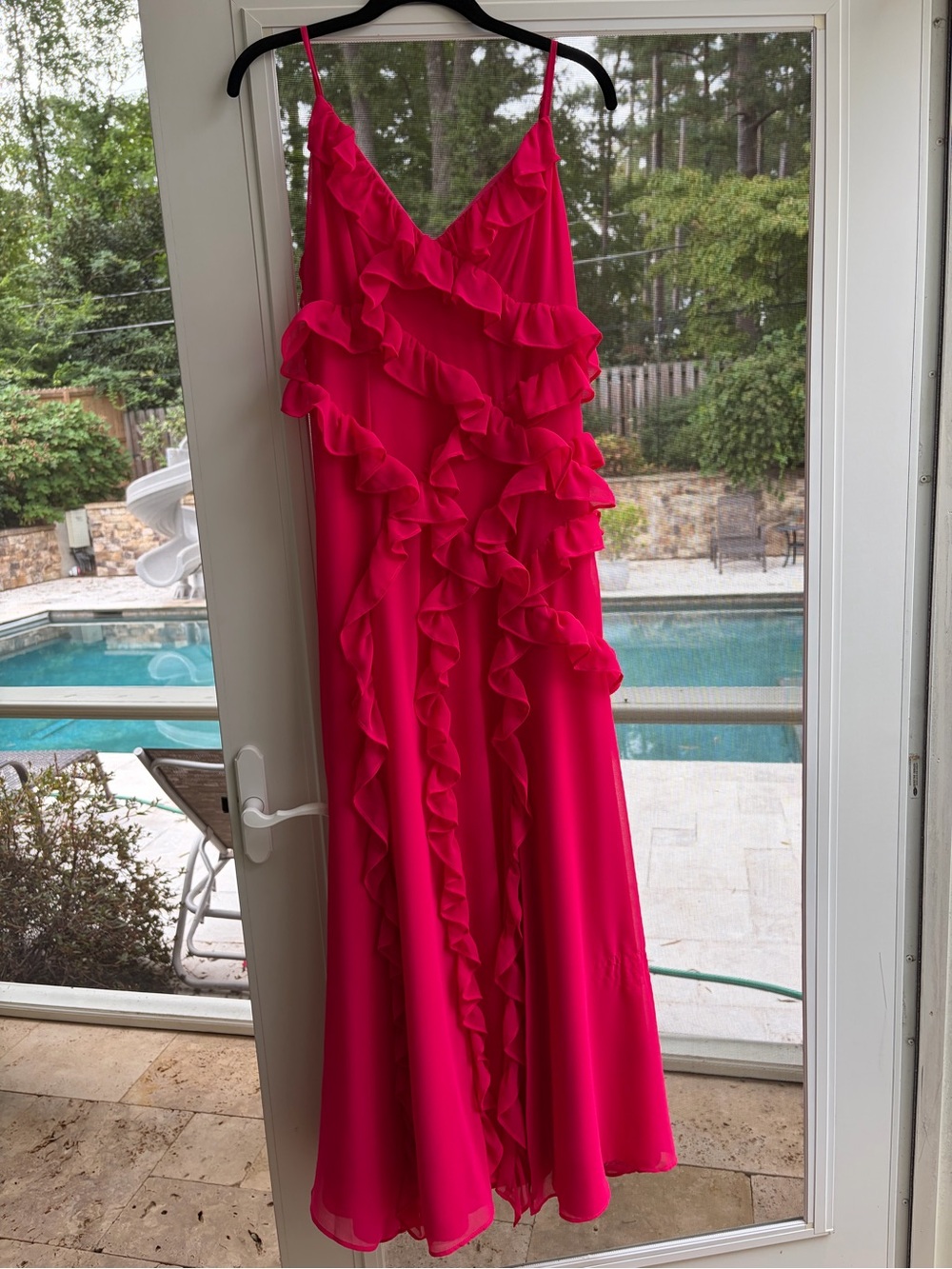 NWT HUTCH Malti Raspberry Ruffle Chiffon Dress NEW Women’s Size 4 $376